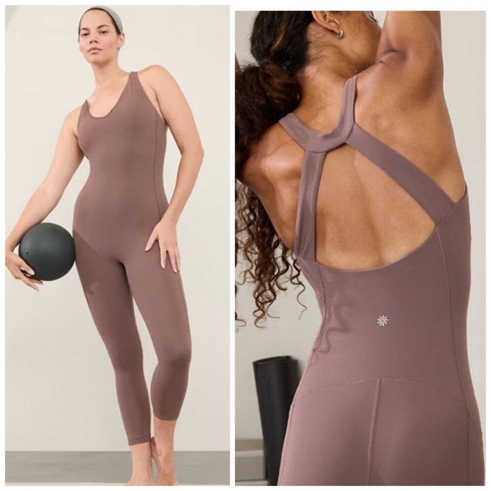 Transcend 7/8 bodysuit Athleta smoky rose - size medium - NWT